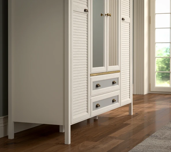 Hunerika Meniro Premium 4 kapak 2 çekmeceli Gardırop-Minifiks bağlantılı - aytaşı/legnano - 4