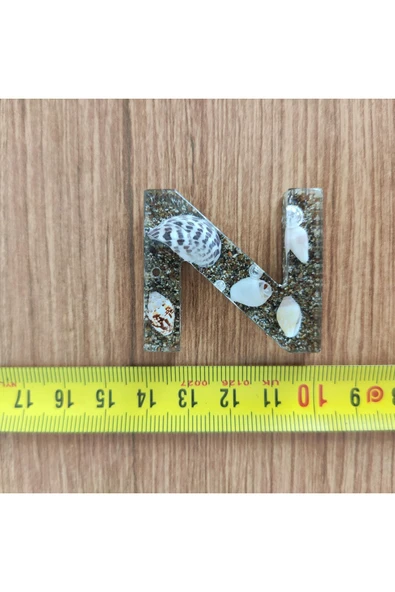 "Z" HARFİ - Kıyı Esintisi Harf Anahtarlık (A–Z) – Gerçek Deniz Kabuğu, Kum ve Şeffaf Epoksi– El Yap - Resim 2