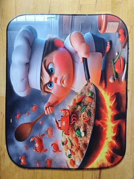 SGE TEKNOLOJİ 55X45 CM 3 KIZGIN ŞEF KAYDIRMAZ TABAN SPEED YÜZEY OYUNCU MOUSE PAD GAMİNG PAD - 4