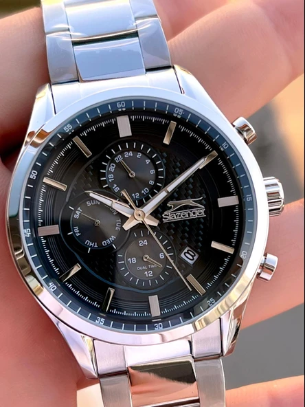 Slazenger İtalyan Tasarım Bileklik Hediyeli 2 Yıl Garantili 10 Atm Çelik Erkek Kol Saat ESL.N1936.1 - Resim 4