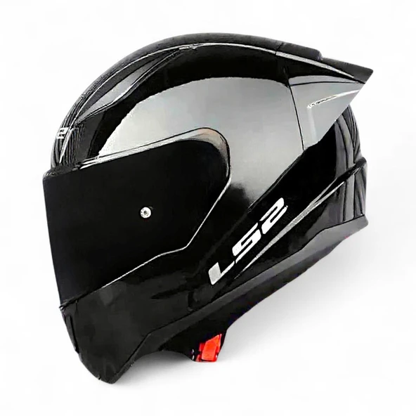 LS2 RAPID 2 R PARLAK SİYAH MOTOSİKLET KASKI SİYAH VE ŞEFFAF VİZÖR + SPOİLER ürün görseli 1