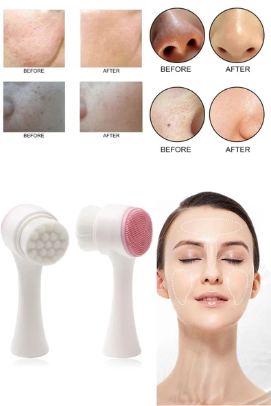 2'li Set Çift Taraflı Cilt Temizleme Fırçası Ve Yeşim Taşı Çift Taraflı Cilt Masaj Aleti - 2