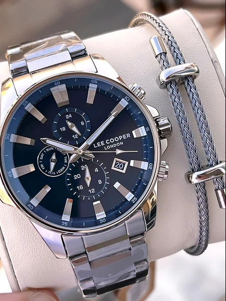 Lee Cooper İtalyan Tasarım Bileklik Hediyeli 2 Yıl Garantili 5 Atm Erkek Kol Saati ELC.08327.370 ürün görseli