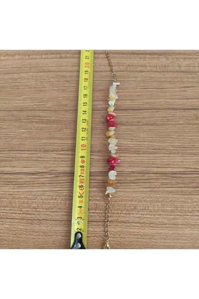 Kırmızı Mercan Doğal Taş & Akik -Açık- Bileklik - 4874 - Resim 2