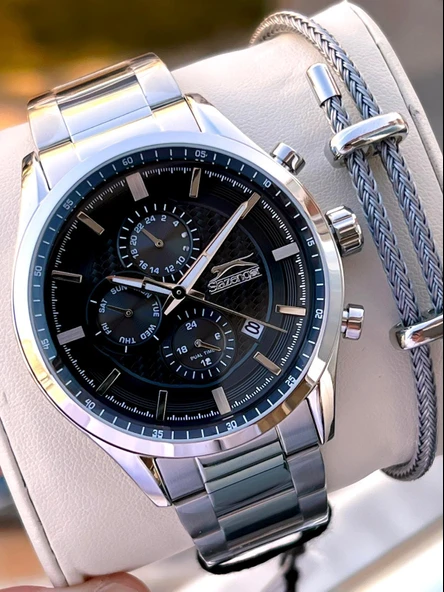 Slazenger İtalyan Tasarım Bileklik Hediyeli 2 Yıl Garantili 10 Atm Çelik Erkek Kol Saat ESL.N1936.1 ürün görseli