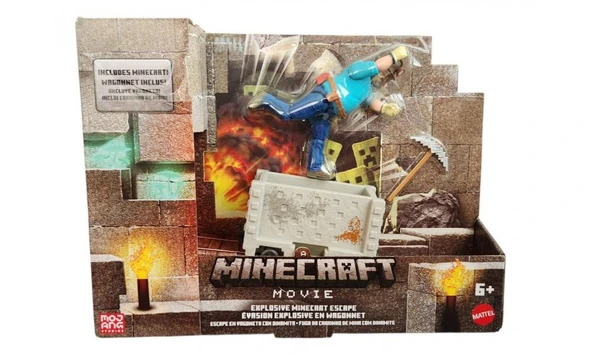 Minecraft Explosive Minecart Escape Action Figure & Accessories Toy Set Inspired By A Minecraft Movie  JGP20