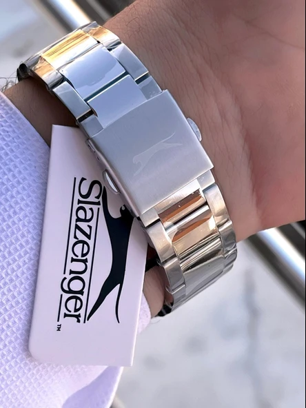 Slazenger İtalyan Tasarım Bileklik Hediyeli 2 Yıl Garantili 10 Atm Çelik Erkek Kol Saat ESL.N1936.2 - Resim 5