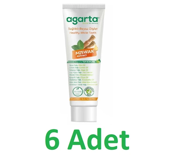 Agarta Diş Macunu Misvak Özlü 100ml x 6 adet