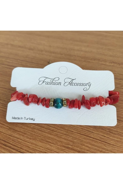 Kırmızı Mercan Doğal Taş & Mavi Akik Bileklik **Çeşitli Ürünler İçin Mağzamızı Ziyaret edin** ürün görseli