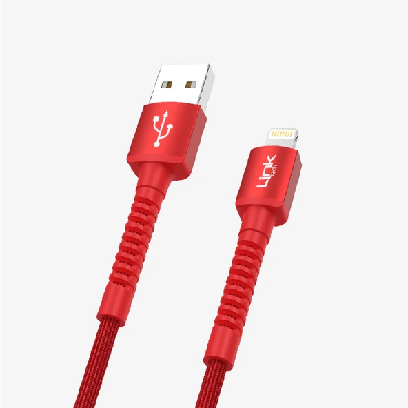 K550 Güvenli ve Hızlı 1m Örgülü Metal Kafa Lightning iPhone Şarj Kablosu - 7