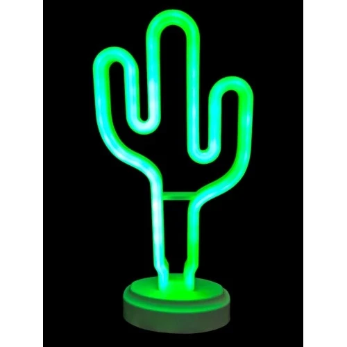 Neon Işıklı Kaktüs Masa Gece Lambası Pil+Usb - 2