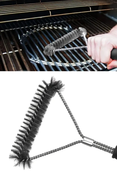 NACTUMU Premium Paslanmaz Çelik Barbekü Izgara Temizleme Fırçası Dayanıklı, Uzun Saplı Izgara Fırçası - Resim 4