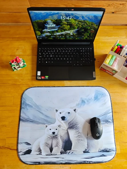 SGE TEKNOLOJİ 55X45 CM KUTUP AYISI KAYDIRMAZ TABAN SPEED YÜZEY OYUNCU MOUSE PAD GAMİNG PAD - 2