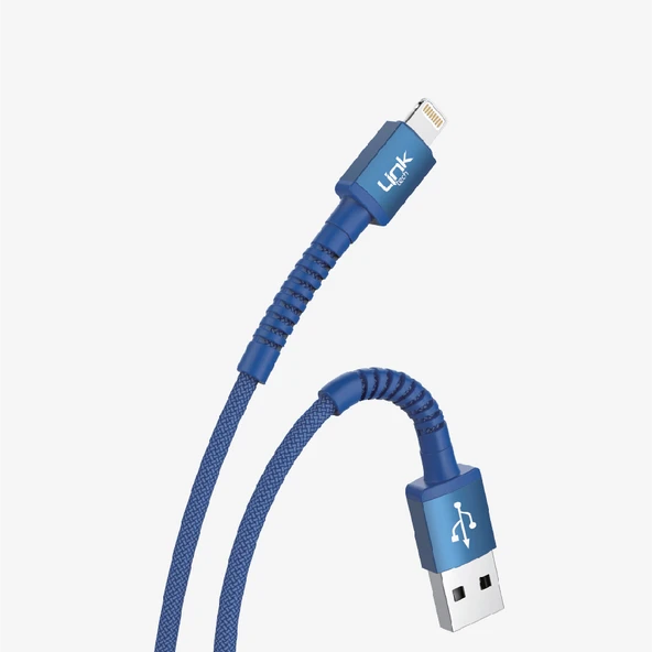 K550 Güvenli ve Hızlı 1m Örgülü Metal Kafa Lightning iPhone Şarj Kablosu - 4