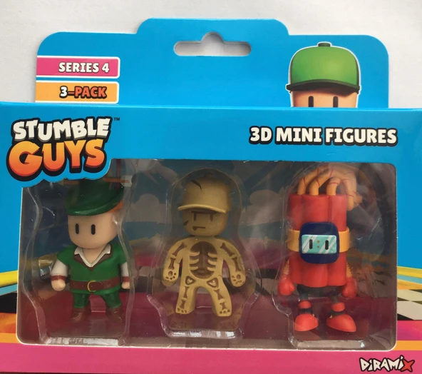 Stumble Guys Seri 4 3'lü Mini Figür Green Hood ürün görseli