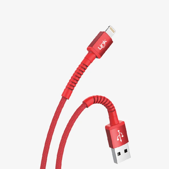 K550 Güvenli ve Hızlı 1m Örgülü Metal Kafa Lightning iPhone Şarj Kablosu - 8