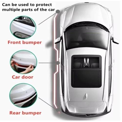 Araba Tampon Koruyucu Karbon Desenli Siyah Beyaz - 4