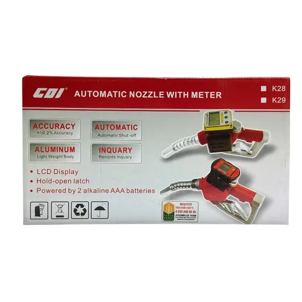 Sayaçlı Otomatik Akaryakıt Tabancası LCD Ekran-Tarımgaraj - Resim 3