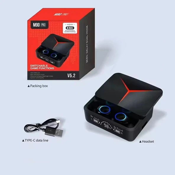 FioPlus M90 Pro Powerbanklı Kablosuz Bluetooth Kulaklık ürün görseli