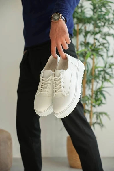 BİÇOMİ KB-X516 Kuback Beyaz Cilt Günlük Erkek Ayakkabı - Resim 2