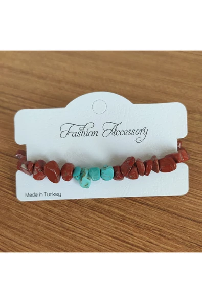 Etnik Tarz Turkuaz & Jasper Doğal Taşlı Ayarlanabilir Bileklik - 9991 ürün görseli