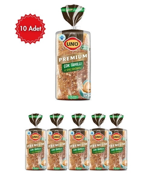 Uno Premium Çok Tahıllı ve Siyez Buğdaylı Ekmek x 10 Paket  Yüksek Lifli ürün görseli 1