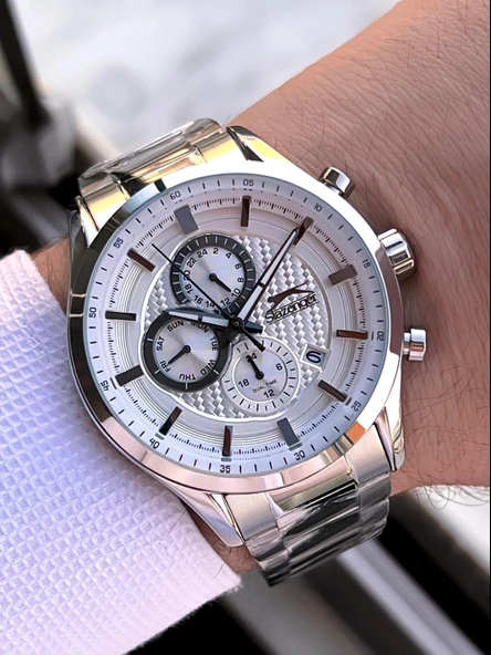 Slazenger İtalyan Tasarım Bileklik Hediyeli 2 Yıl Garantili 10 Atm Çelik Erkek Kol Saat ESL.N1936.2 - Resim 3