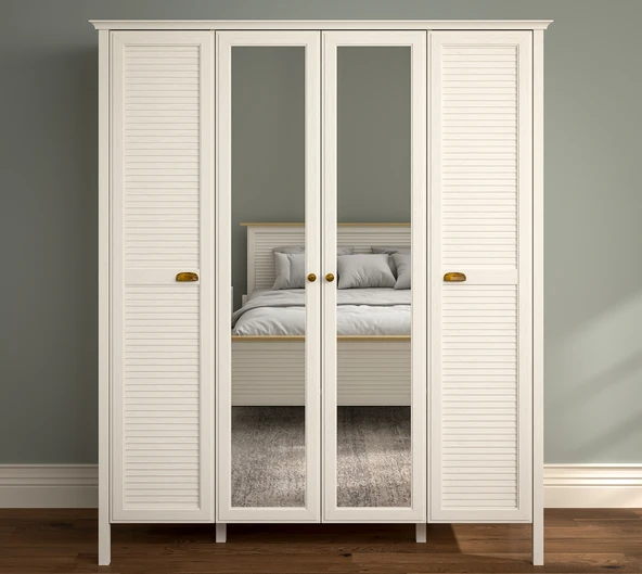 Hunerika navra Premium Tek kapak 4 kapaklı Gardırop- Minifiks - aytaşı/legnano - 2