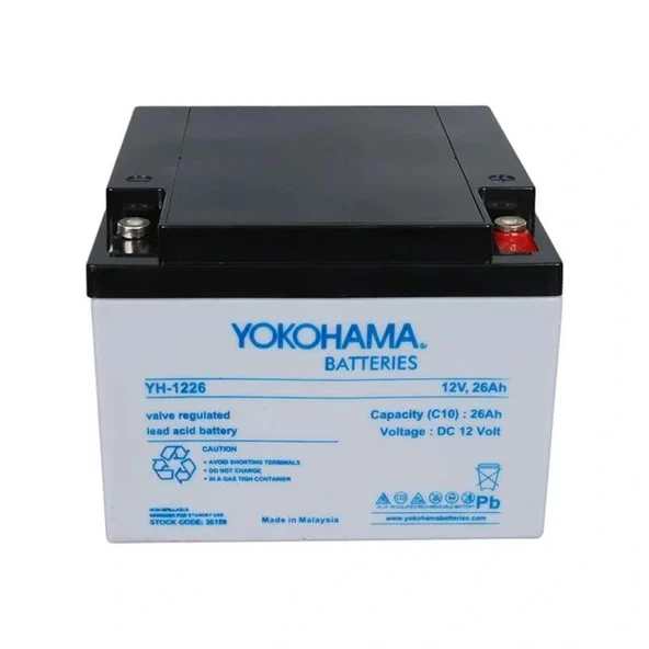 Yokohama Yh-122.6 12 Volt  26 Amper Akü (165x176x125 Mm) - 2