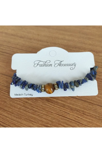 Lapis Lazuli & Kaplan Gözü Taşı El Yapımı Bileklik - 6033 ürün görseli