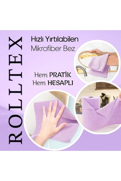 Yırt Kopar %100 Mikrofiber Temizlik Bezi 30x30cm 20'li Mor Renk - 3