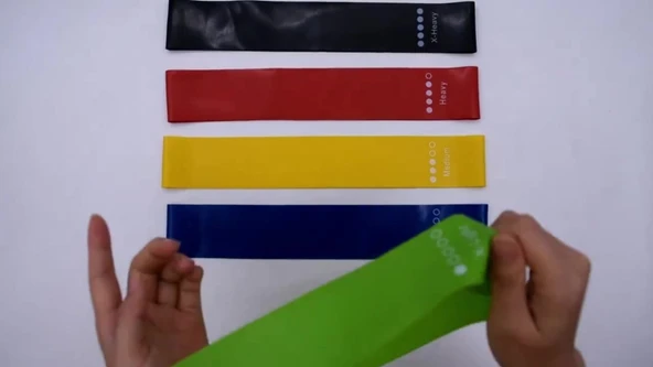 NACTUMU 5 Adet TPE Fitness Direnç Bant Seti - Kalça, Bacak, Pilates ve Güç Antrenmanı - 8