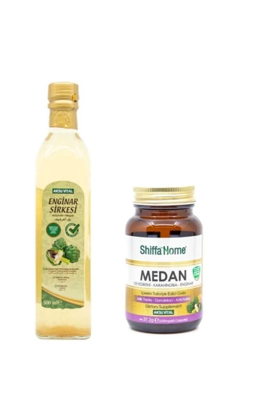Enginar Sirkesi 500 ml + Medan Kapsülü ürün görseli