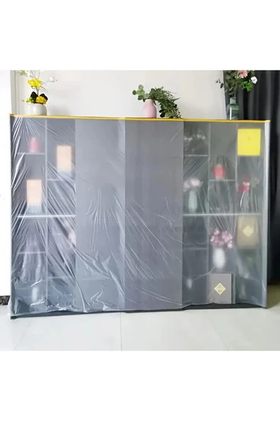 NACTUMU Yapışkanlı Boya ve Badana Koruma Örtüsü - 180 cm x 15 m Hışır Naylon - Resim 4