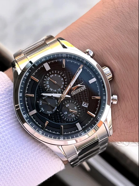 Slazenger İtalyan Tasarım Bileklik Hediyeli 2 Yıl Garantili 10 Atm Çelik Erkek Kol Saat ESL.N1936.1 - Resim 3