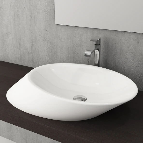 Bocchi Vessel Yatay Çanak Lavabo 72 cm Beyaz 1013-001-0125