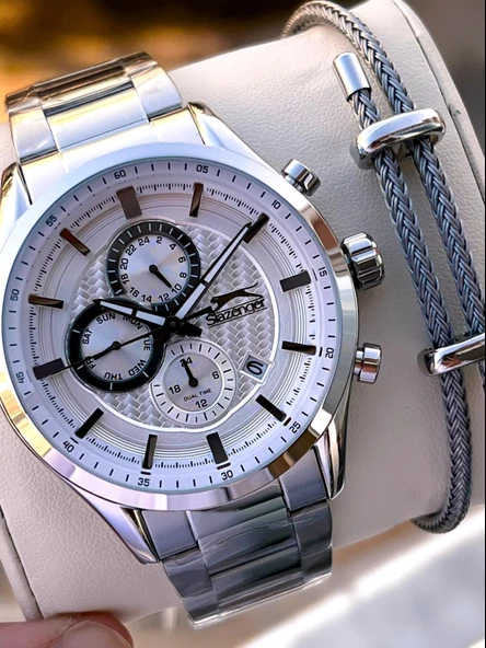 Slazenger İtalyan Tasarım Bileklik Hediyeli 2 Yıl Garantili 10 Atm Çelik Erkek Kol Saat ESL.N1936.2 ürün görseli