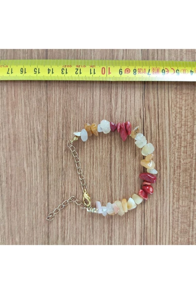 Kırmızı Mercan Doğal Taş & Akik -Açık- Bileklik - 4874 - Resim 3