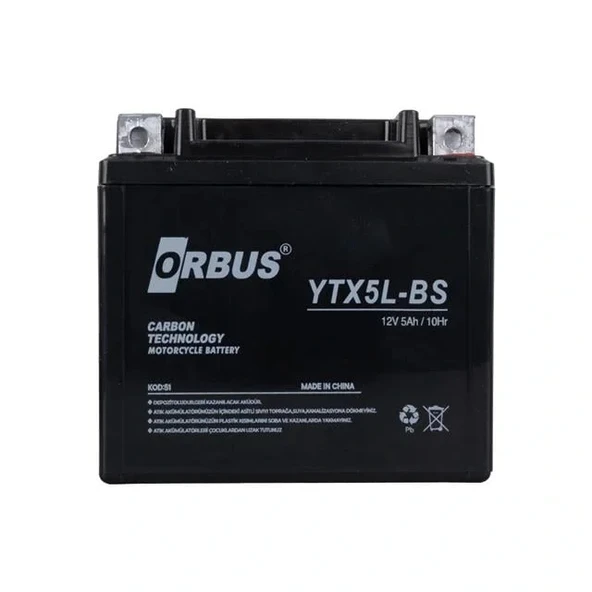 Orbus Ytx5l-bs 12v 5a Motosiklet Aküsü (114 X 70 X 106 Mm) (1.8kg) - 2