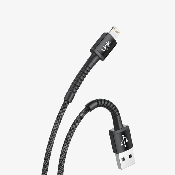 K550 Güvenli ve Hızlı 1m Örgülü Metal Kafa Lightning iPhone Şarj Kablosu - 2