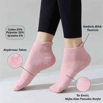 XTR Fitness Kısa Yoga ve Pilates Çorabı 3'lü Set - Resim 5