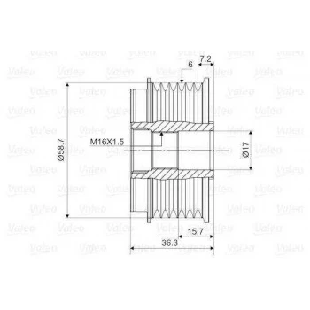 Ford Alternator Rulmanlı Gobek Kasnak Connect 02>13 Focus 98>05 Focus II C Max 05>11 S Amx Galaxy 06 /> M - Valeo 588042 ürün görseli 1