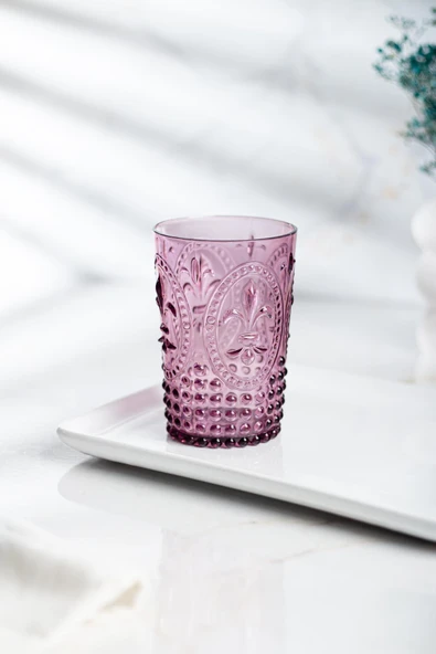 Akrilik Mürdüm Tekli Kısa Bardak & Su Meşrubat Kahve Yanı Bardağı 400 ml ( Cam Değildir ) - Resim 2