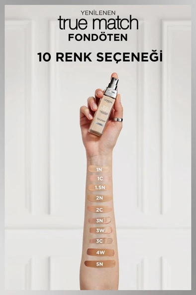 L'Oreal Paris True Match Bakım Yapan Fondöten - 2C Soğuk Alt Ton - 6