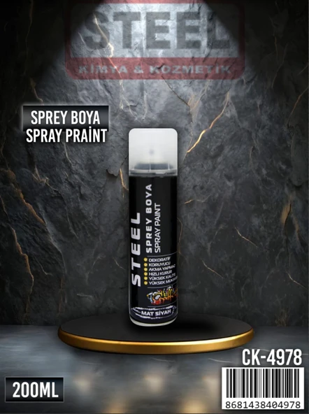 200 ML MAT SİYAH SPREY BOYA