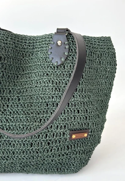 Fonny  Yeşil Örgü Çanta - Resim 2