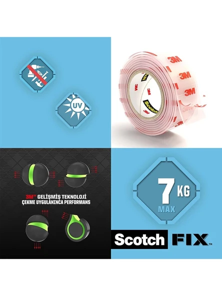 Scotch Şeffaf Montaj Bandı 19 mm x 1 5m - 2