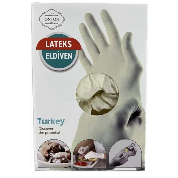 Onton Çok Amaçlı Latex Eldiven 1 Koli (72 Paket x 6 Adet). Muayene, Ameliyat Eldiveni