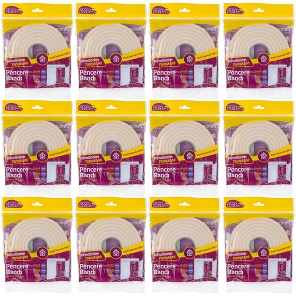 GreenLeaves Süngerli Pencere Bandı 5 Metre (12 Li Set) ürün görseli 1