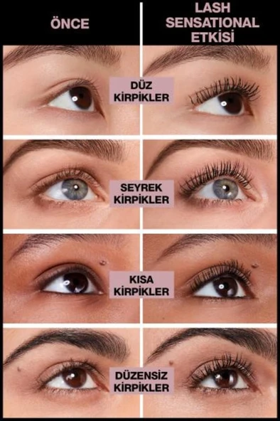 Maybelline New York Lash Sensational Yelpaze Etkili Siyah Maskara - 7